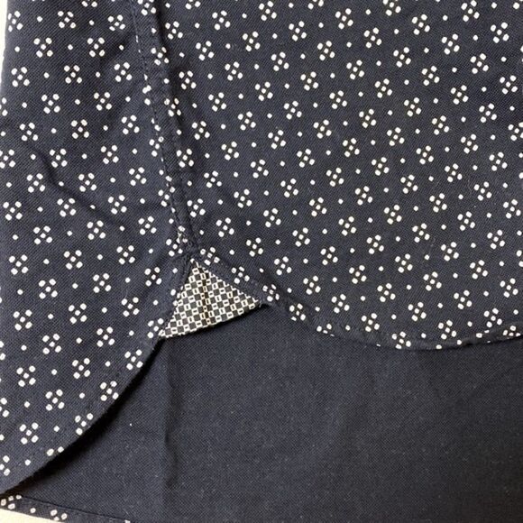 Ted Baker Polarbe Navy Dot Print Woven Cotton Short Sleeve Shirt Size 1 & Small - Picture 6 of 11
